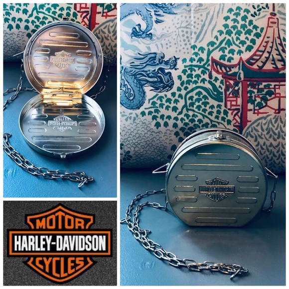 Harley-Davidson Handbags - Harley-Davidson metal canteen purse shoulder bag with chain link strap